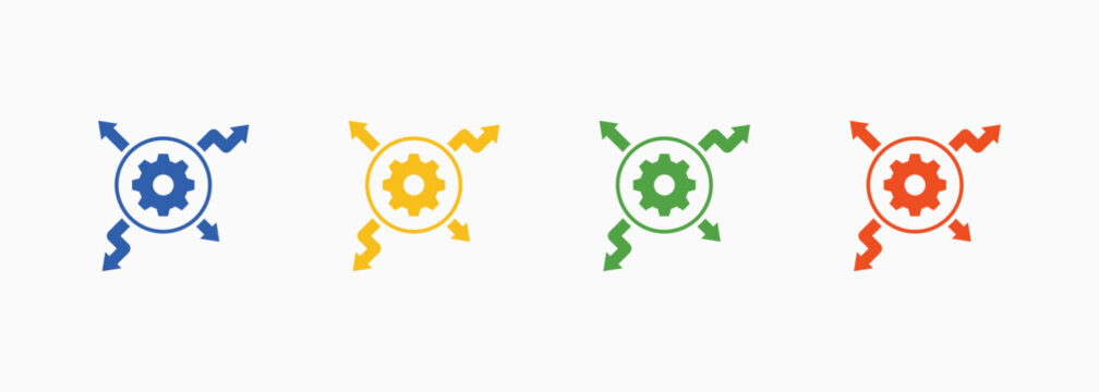 Uncertainty Icon Set Color Multiple Style Collection Element For Design