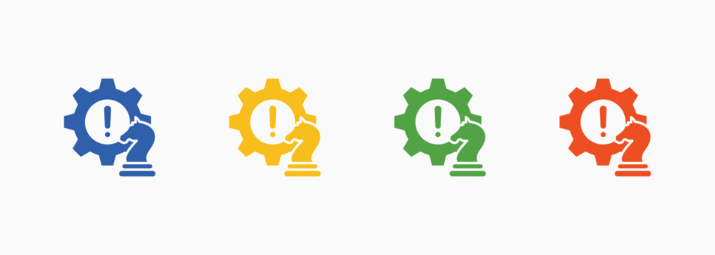 Strategi Icon Set Color Multiple Style Collection Element For Design