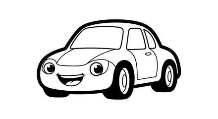 Obraz premium Smiling cartoon car illustration.
