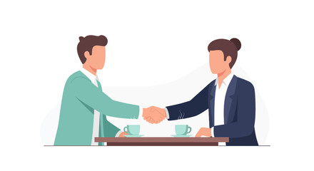 Obraz premium Business Meeting with Handshake between Two Professionals