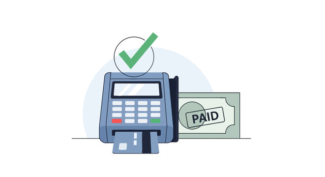 Secure Payment Terminal with Paid Receipt and Card Reader