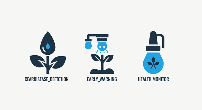 Icons for plant care and growth: watering fertilization pest control with eco friendly agriculture industry weed killer plant protection organic farming watering fertilization agriculture