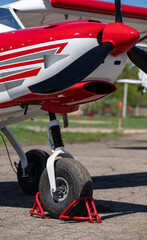 vintage biplane on the ground © Abzal