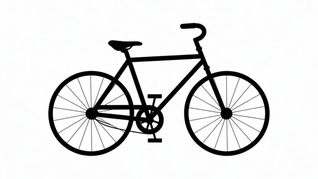A stylized illustration of a vintage bicycle with a large front wheel and a smaller rear wheel isolated on transparent background