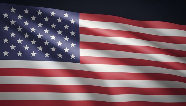 American Flag Waving in Soft Light