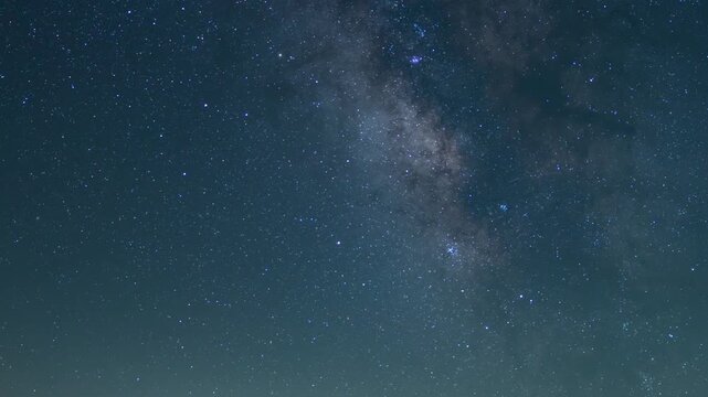 Astrophotography Milky Way Galaxy Southeast Sky Above Sierra Nevada Mts California USA Time Lapse Blue 02
