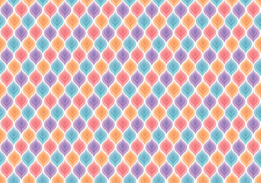 Modern Pastel Geometric Leaf Ogee Seamless Pattern