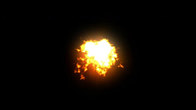 Continuous muzzle flash burst from automatic rifle for action sequence