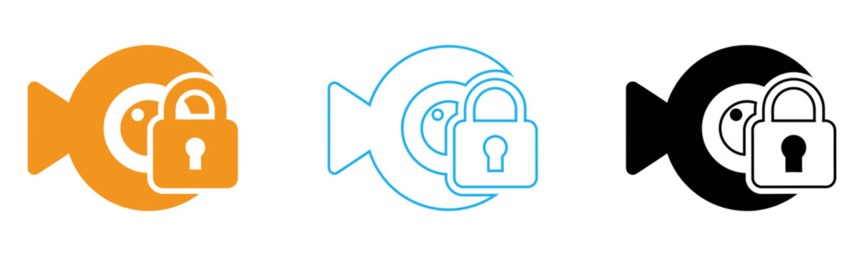 Two security icons orange and blue lock symbols representing data protection