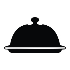 Fototapeta premium Restaurant Food Serving Cloche Dome Silhouette