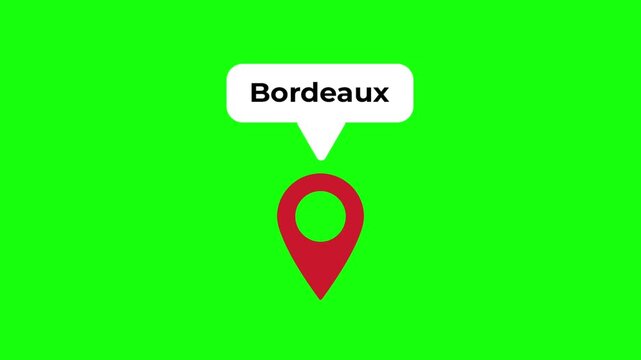 Green Screen Animation of Bordaeux City Of France Location