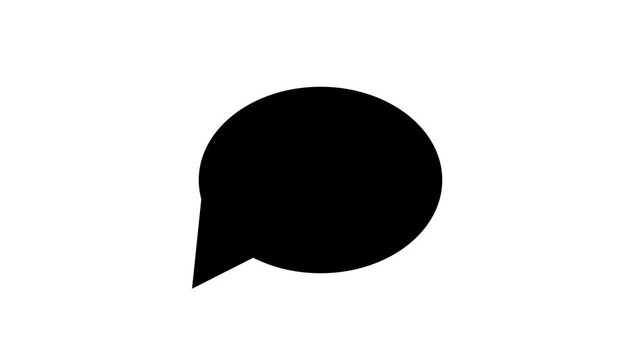 Message chat box speech bubble icon animation on white background.