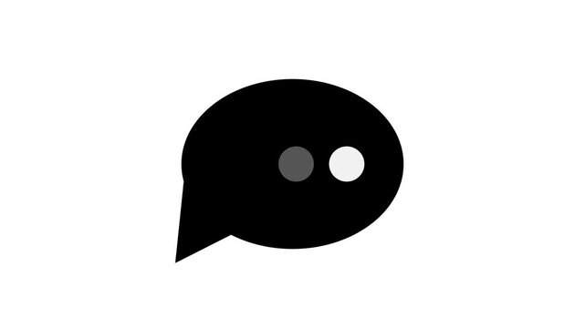 Messaging typing speech bubble icon animation on white background.