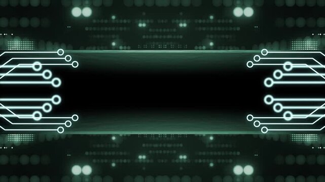 Digital dark title or text backdrop. Opener for high technology themed videos or streaming business