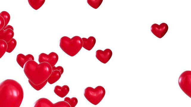 Red arrows are shown falling slowly in a white background. Animation highlights the shape and motion of arrows as they descend. This creates an engaging visual display of objects in space. Price drop.