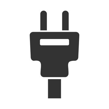 Wire, socket and electric plug icon isolated on transparent background