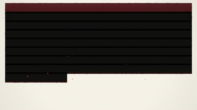 A simple, abstract design featuring horizontal stripes of black and dark maroon on a light background