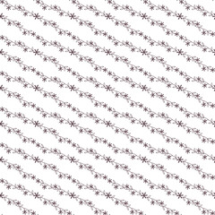 Fototapeta premium Seamless Hand-Drawn Diagonal Floral Vine Pattern — Minimal Brown Botanical Background Repeat