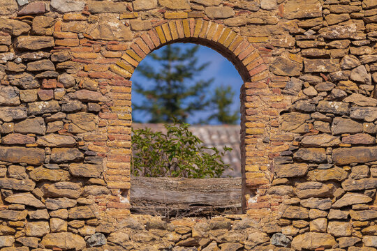 On the streets in Spain, public places. Elements of architectural decorations of buildings, doorways and arches and beautiful view. 