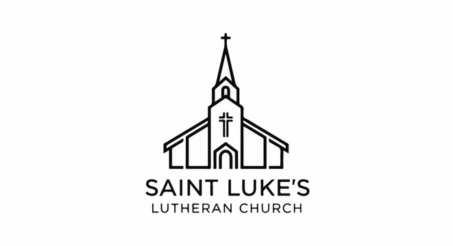 Minimalist icon of a church with a steeple and cross