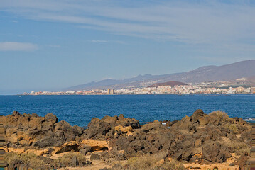 Rocky landscape along the coast of the atlantic ocean in Malpais de la Rasca nature reserve, Tenerife, Canary islands, Spain  © Kristof Lauwers