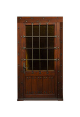Fototapeta premium Elements of architecture of buildings, antique doors and gates with bars. On the streets in Catalonia, public places.