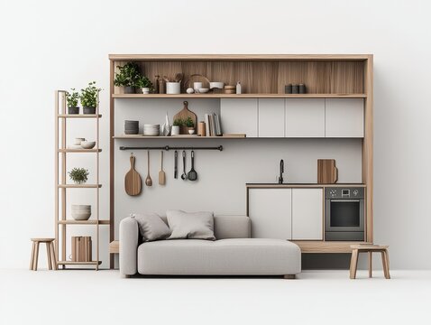 Compact cohesive apartment with smart layout and unified material choices