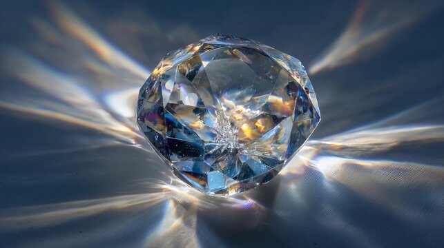 Crystal lens on slide shows clear image.