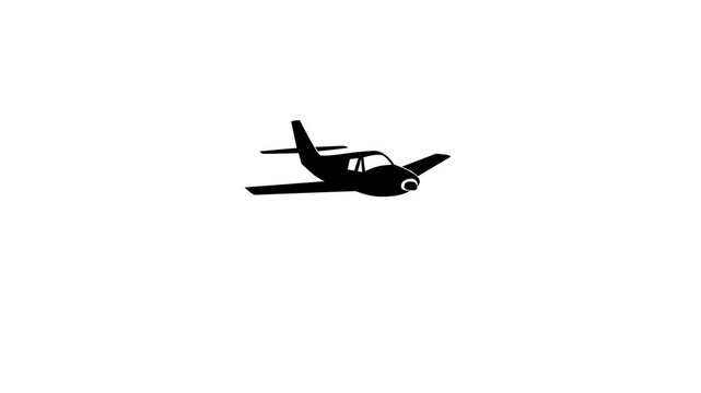 Simple plane icon flay icon animation concept,simple flat plane animation