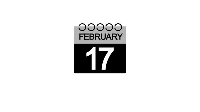 February month calender. calender simple icon animation date change time month. Boost your productivity and impress clients with this sophisticated calendar animation.