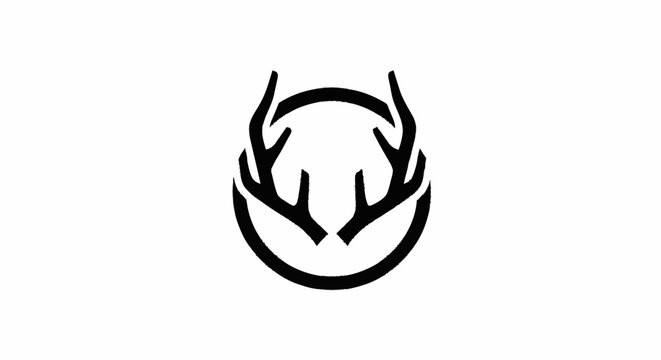 Deer antler ilustration logo vector template	
