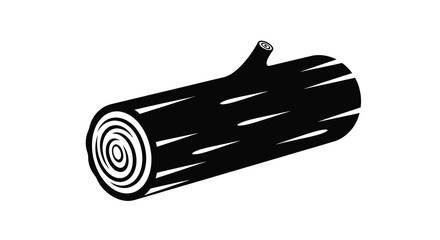 A dark solid log rests horizontally showcasing a striking black silhouette © Mama