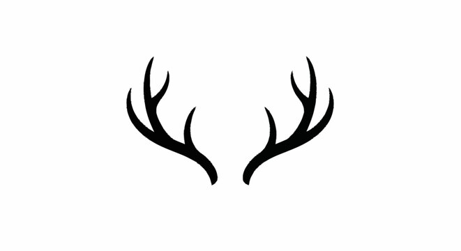 Deer antler ilustration logo vector template	

