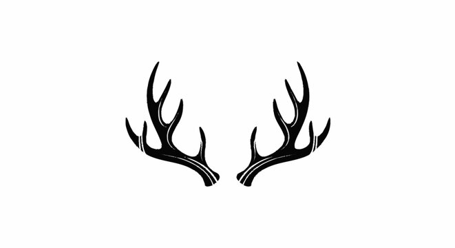 Deer antler ilustration logo vector template	
