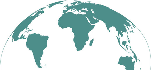 World map globe hemisphere vector illustration, global earth continents silhouette, international geography concept isolated on light background © Mst Amina