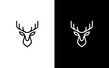 Minimalist Monoline Deer Head Stag Logo Design © rizqisetiawan