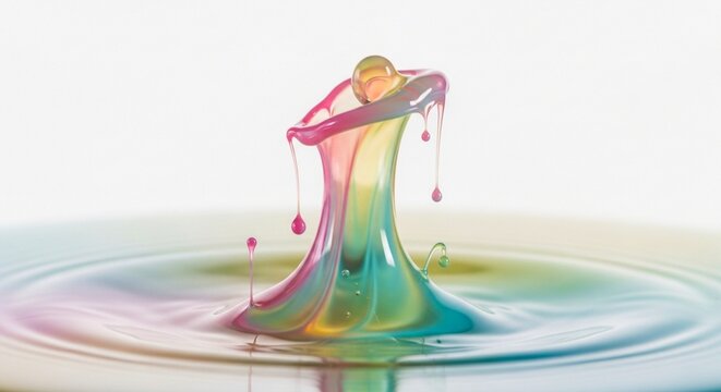 Colorful Water Splash Macro Abstract