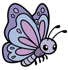 Cute Kawaii Butterfly Clipart Illustration for Stickers, Sublimation, Cricut Crafts © giulia