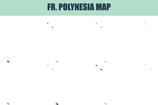French Polynesia map icons in 6 different style variations on a clean white backdrop