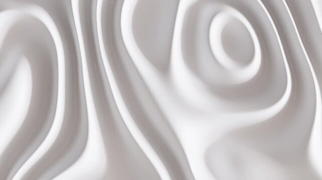 Abstract forms move and shift in smooth patterns, creating a dynamic display. The animation showcases a variety of shapes and textures during a late evening setting in a digital environment