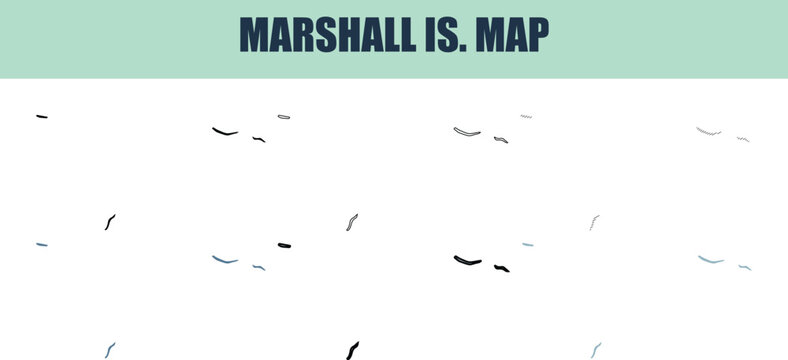 Marshall Islands map with subtle line details in a minimalist clean presentation of 6 different styles