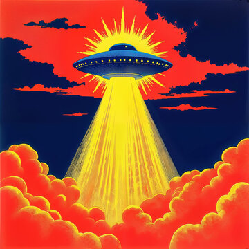 ufo in the clouds