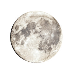 Naklejka premium Detailed illustration of the full moon with visible craters and textures