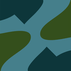 Fototapeta premium Abstract vector background featuring organic liquid shapes in dark blue and green minimalist design style