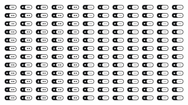 Set of 120 Black and White Toggle Switch Icons Vector