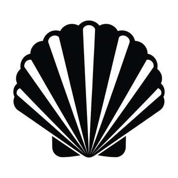 Black scallop shell icon