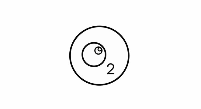 Stylized eye icon with a subscript number two