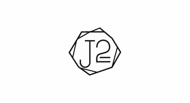 Minimalist geometric logo with letter J and number 2