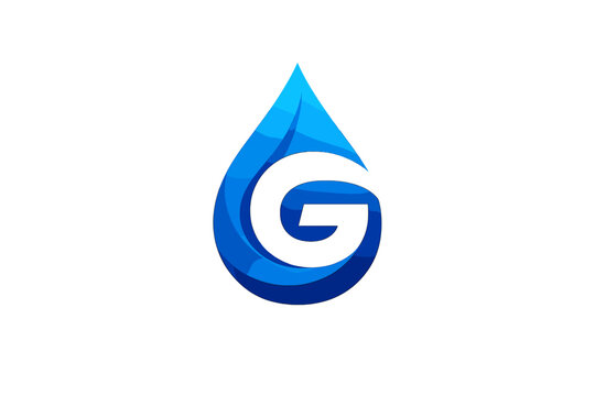 Letter G Water Drop Logo Design Vector Symbol Icon Illustration; Modern Blue Gradient Liquid Aqua Droplet Shape for Corporate Branding, Business Identity, and Professional Service Marketing.