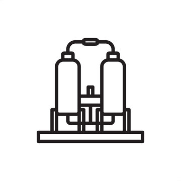 Desiccant dryer icon symbolizing moisture removal, representing hardware, factory tools, adsorption gear, safety systems, and industrial logistics for dry air supply and factory pneumatic protection.